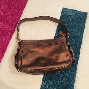 Coach Zoe leather top handle Hobo Bronze/Copper